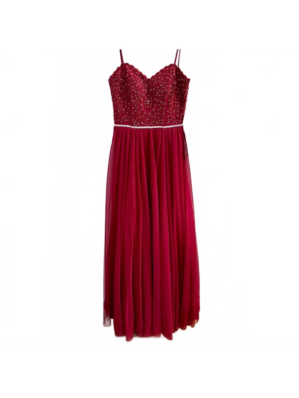 NWT Jodi Kristopher Red Embellished Prom Dress 7 - Picture 2 of 8